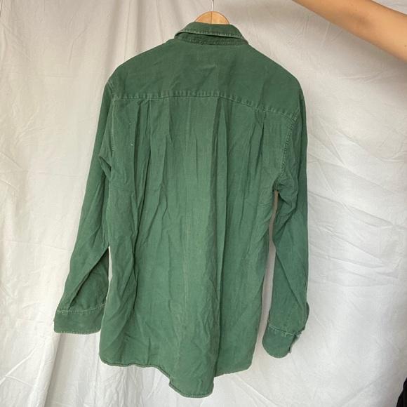 Green button down long sleeve t-shirt vintage - Picture 8 of 12